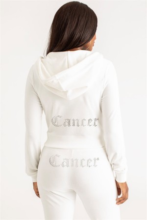 Angel Juicy Couture Cancer Big Bling Velour Hoodie | JC-SN651552