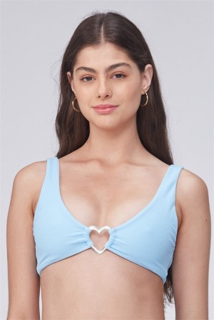 Baby Blue Juicy Couture Capittana Kelly Bikini Top | JC-SN651846