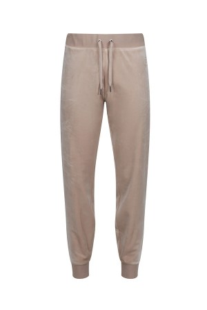 Beige Juicy Couture Classic Velour Cuffed Jogger | JC-SN652010