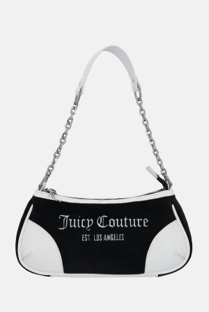 Black Juicy Couture Colourblock Velour Mix Shoulder Bag | JC-SN652210