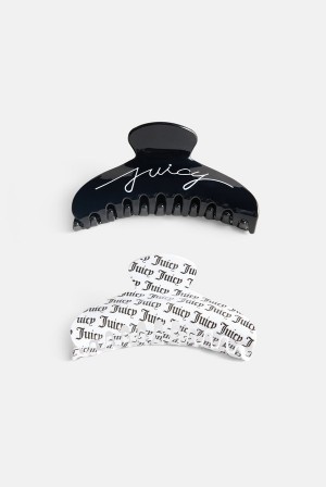 Black Juicy Couture Set Of 2 Juicy Claw Hair Clips | JC-SN652336