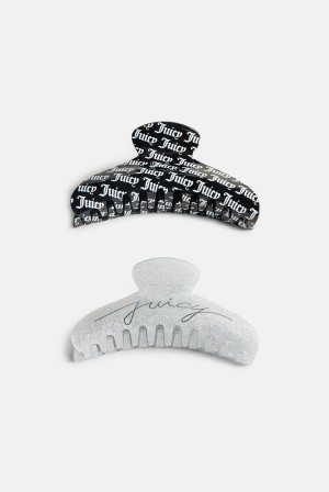 Black Juicy Couture Set Of 2 Juicy Claw Hair Clips | JC-SN652337