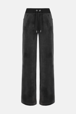 Black Juicy Couture Wide Leg Diamante Track Pants | JC-SN651966