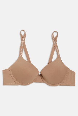 Brown Juicy Couture Mini Tape Branded Plunge Bra | JC-SN652275