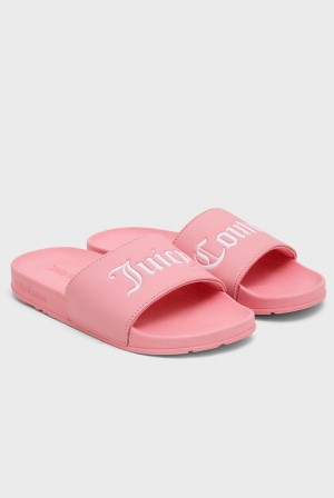 Candy Pink Juicy Couture Juicy Couture Embossed Sliders | JC-SN652201