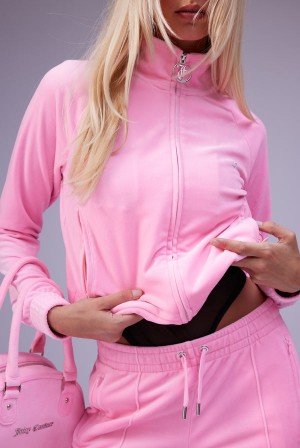 Cotton Candy Juicy Couture Velour Diamante Tracktop | JC-SN652013