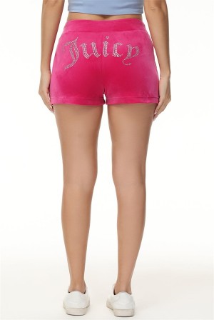 Free Love Juicy Couture Big Bling Velour Track Shorts | JC-SN651821