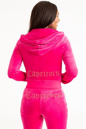 Free Love Juicy Couture Capricorn Big Bling Velour Hoodie | JC-SN651549