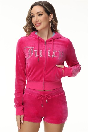 Free Love Juicy Couture Front Bling Hoodie | JC-SN651585