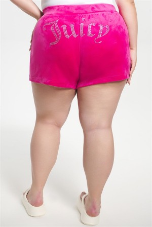 Free Love Juicy Couture Plus-size Big Bling Velour Shorts | JC-SN651597