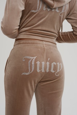 Fungi Juicy Couture Velour Diamante Tracksuit Bottom | JC-SN652126