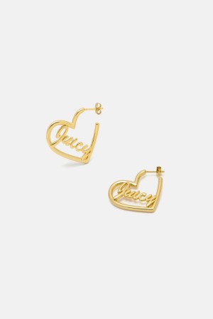 Gold Juicy Couture Heart Shape Earrings | JC-SN652378