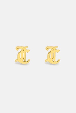 Gold Juicy Couture JC Stud Earrings | JC-SN652345