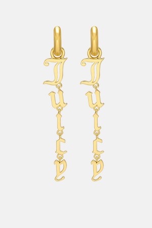 Gold Juicy Couture Juicy Drop Earrings | JC-SN652354