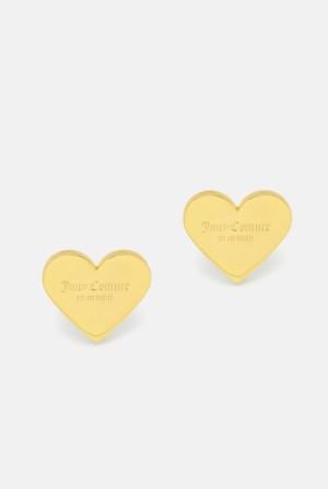 Gold Juicy Couture Mini Heart Stud Earrings | JC-SN652370