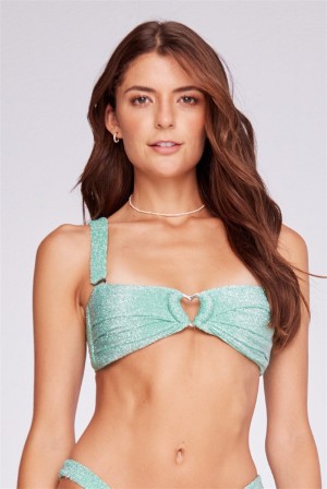 Green Shiny Juicy Couture Capittana Vicky Bikini Top | JC-SN651845