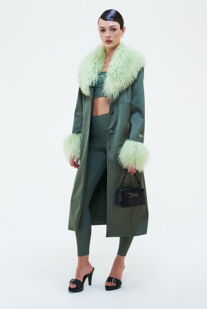 Green Juicy Couture Mongolian Coat | JC-SN652302