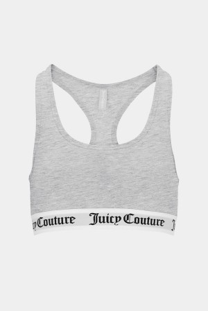 Grey Juicy Couture Cotton Lounge Racer Bra | JC-SN652223