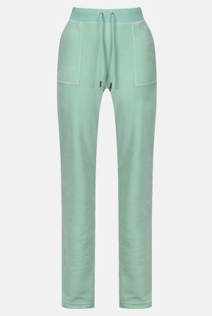 Greyed Jade Juicy Couture Classic Velour Del Ray Pocketed Bottoms | JC-SN652007