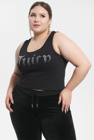 Liquorice Juicy Couture Plus-size Ombre Bling Tank Top | JC-SN651626