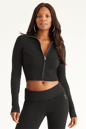 Liquorice Juicy Couture Small Bling Knit Cropped Jacket | JC-SN651695