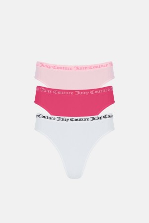 Multi Juicy Couture Flat Knit Seamless Thong Pack X3 | JC-SN652234