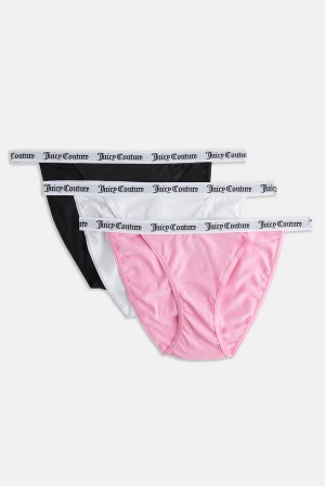 Multi Juicy Couture Pack Of 3 Cotton Branded Waistband Briefs | JC-SN652265