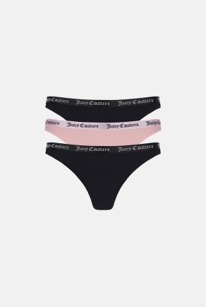 Multi Juicy Couture Pack Of 3 Lace Trim Briefs | JC-SN652240