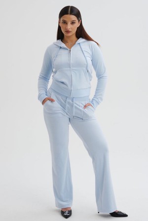 Nantucket Breeze Juicy Couture Classic Velour Del Ray Pocketed Bottoms | JC-SN652085