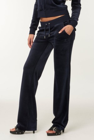 Night Sky Juicy Couture Classic Velour Del Ray Pocketed Bottoms | JC-SN652131