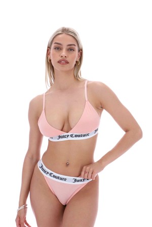 Pink Juicy Couture Cotton Lounge Triangle Bra | JC-SN652224