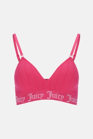 Pink Juicy Couture Seamless Rib Moulded Cup Triangle Bra | JC-SN652237