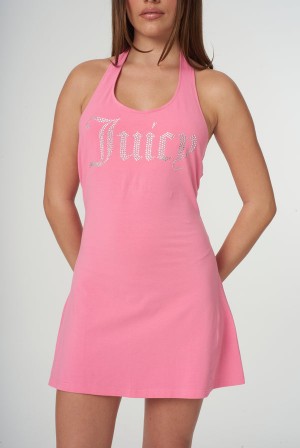 Pink Lemonade Juicy Couture Jersey Halter Neck Mini Dress | JC-SN652292