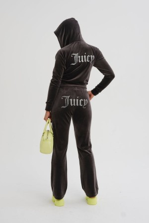 Raven Juicy Couture Velour Diamante Tracksuit Bottom | JC-SN652148