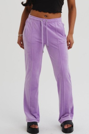 Sheer Lilac Juicy Couture Velour Diamante Tracksuit Bottom | JC-SN652082