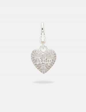 Silver Juicy Couture Crystal Heart Charm | JC-SN652390