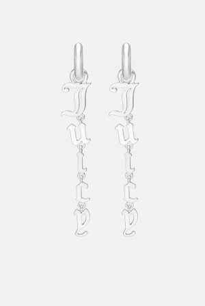 Silver Juicy Couture Juicy Drop Earrings | JC-SN652353