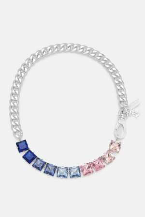 Silver Juicy Couture Pastel Colour Crystal JC Choker | JC-SN652361