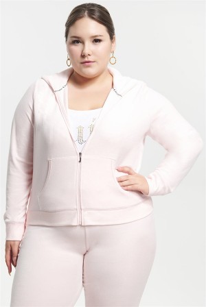 Soft Glow Juicy Couture Plus-size Classic Cotton Velour Hoodie | JC-SN651523