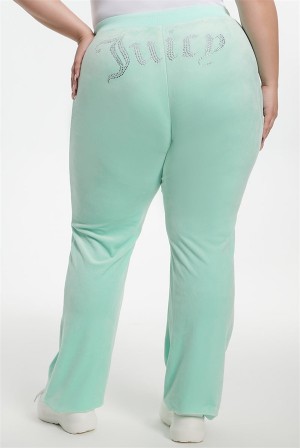 Tint Of Mint Juicy Couture Plus-size Og Big Bling Velour Track Pants | JC-SN651600