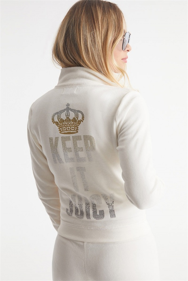 Angel Juicy Couture Keep It Juicy Cotton Velour Mockneck Track Jacket | JC-SN651541