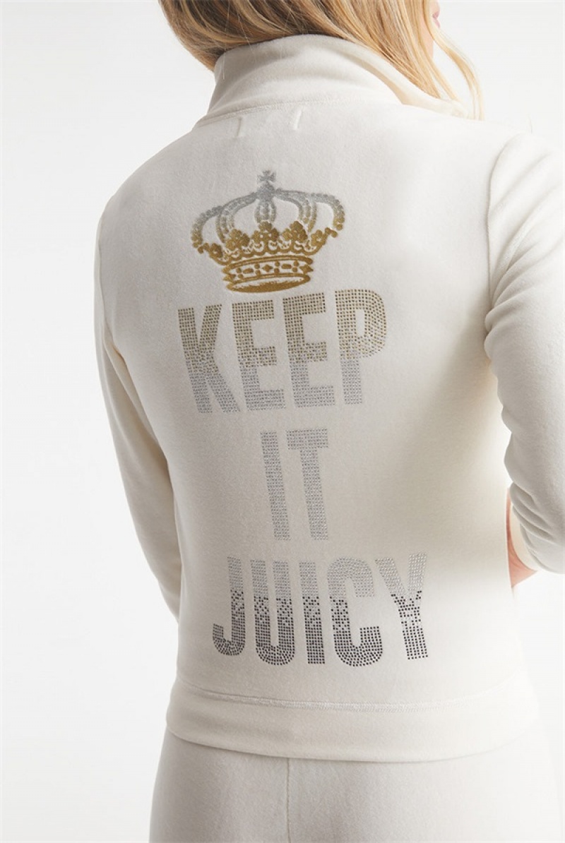 Angel Juicy Couture Keep It Juicy Cotton Velour Mockneck Track Jacket | JC-SN651541