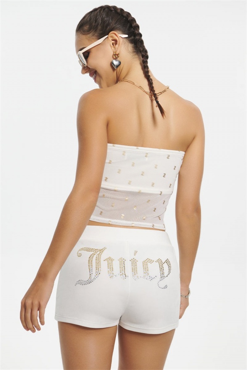 Angel Juicy Couture Metallic Monogram Mesh Tube Top | JC-SN651623