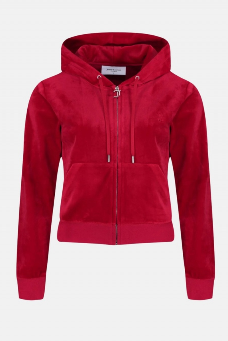 Astor Red Juicy Couture Classic Velour Robertson Hoodie | JC-SN652032