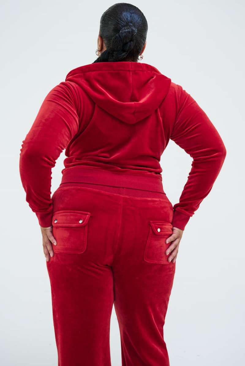 Astor Red Juicy Couture Classic Velour Robertson Hoodie | JC-SN652032