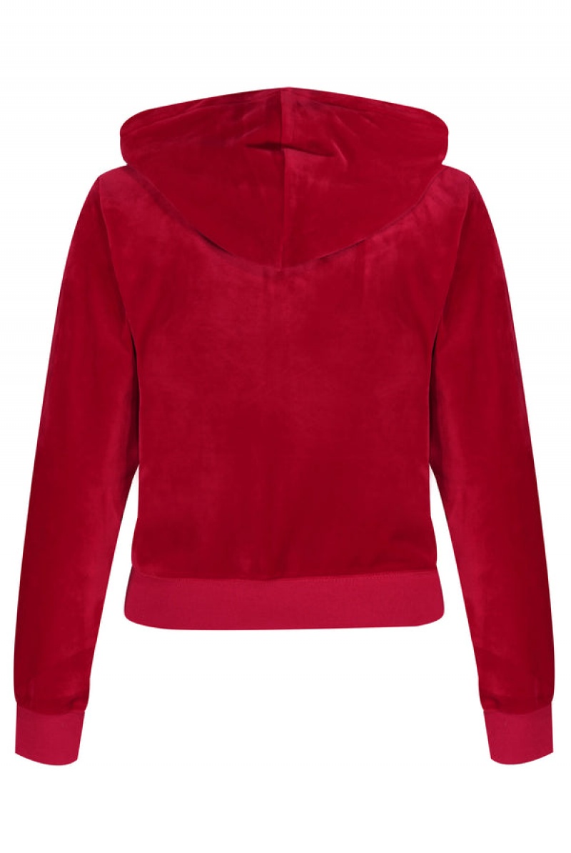 Astor Red Juicy Couture Classic Velour Robertson Hoodie | JC-SN652032