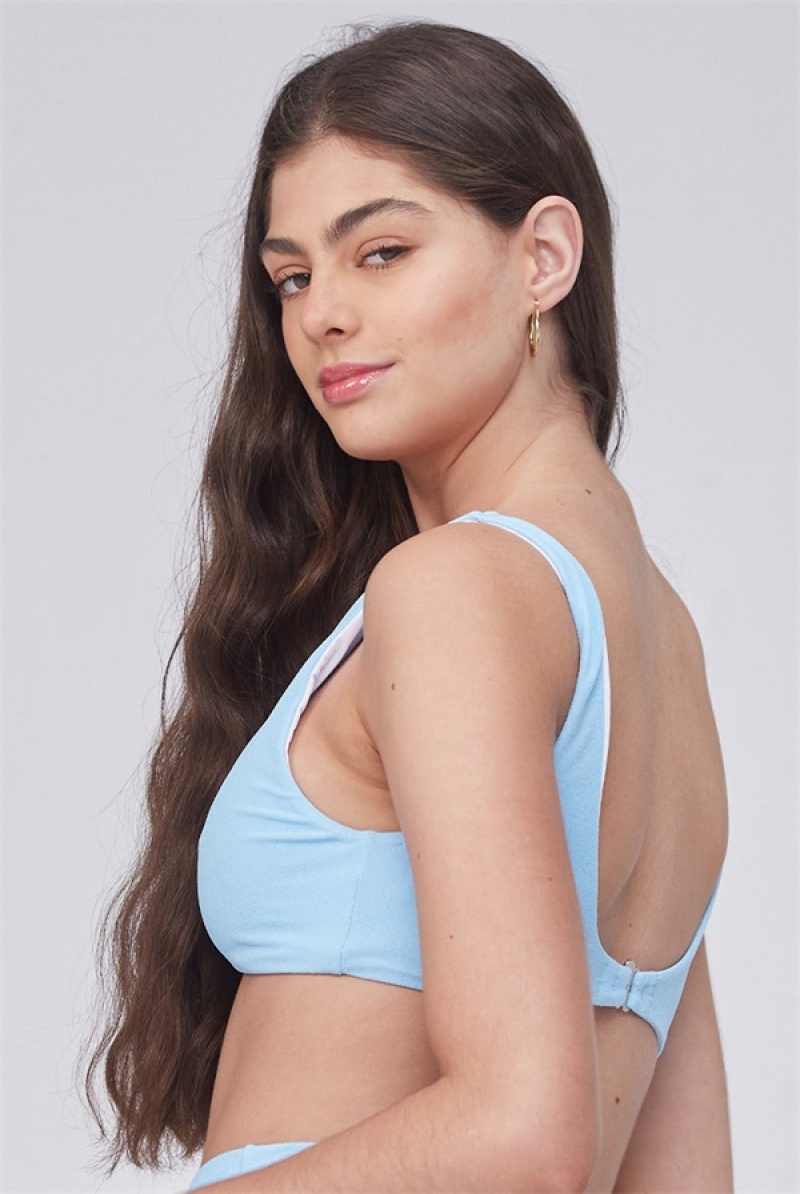 Baby Blue Juicy Couture Capittana Kelly Bikini Top | JC-SN651846