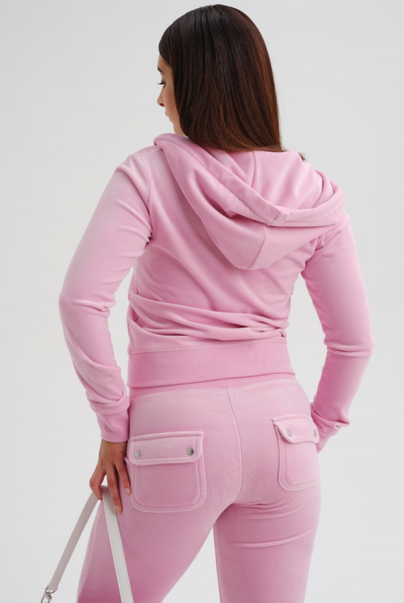 Begonia Pink Juicy Couture Classic Velour Robertson Hoodie | JC-SN652083