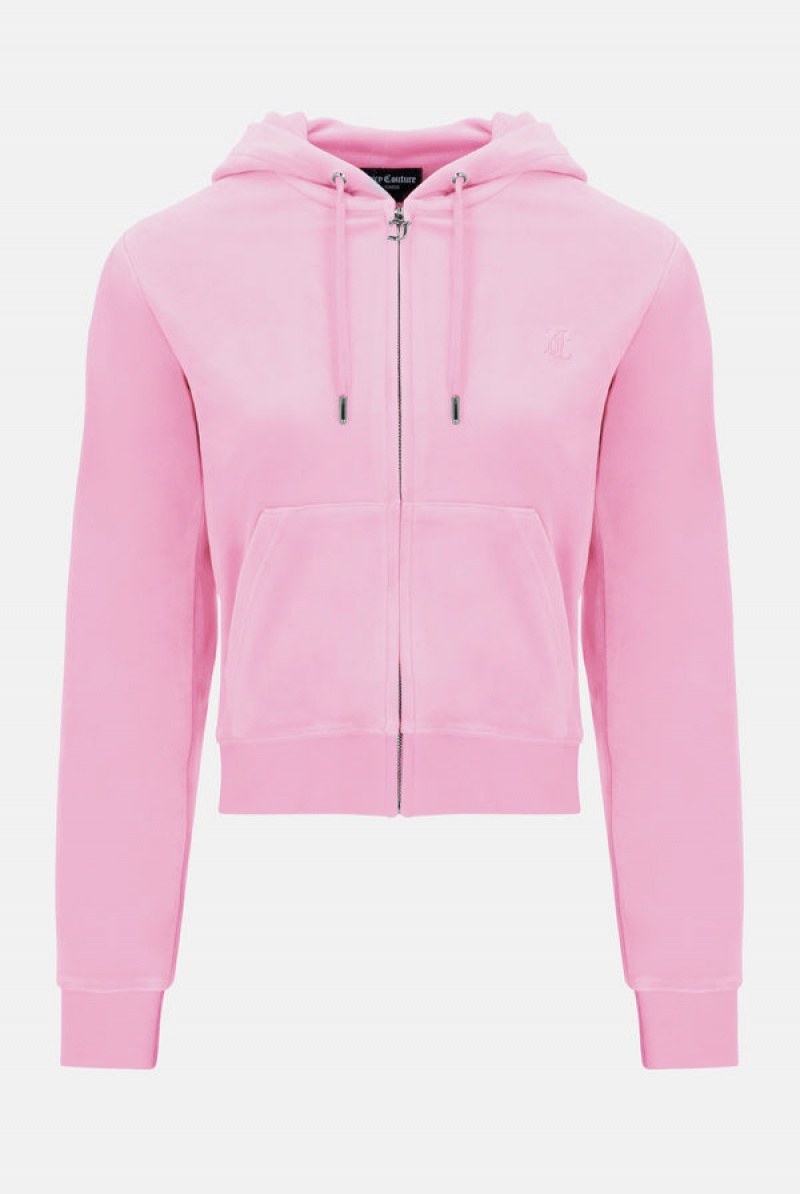 Begonia Pink Juicy Couture Classic Velour Robertson Hoodie | JC-SN652083