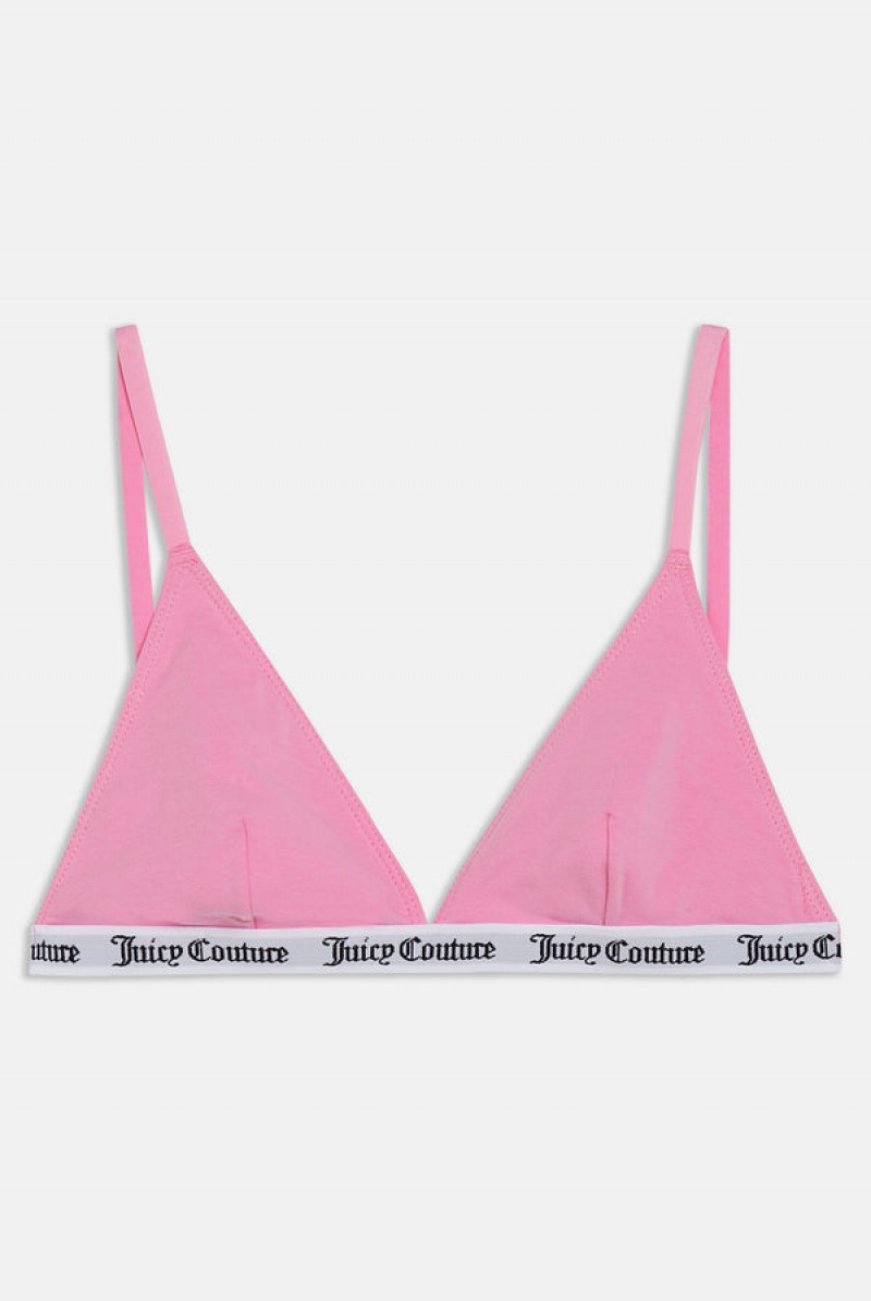 Begonia Pink Juicy Couture Cotton Triangle Bra | JC-SN652249